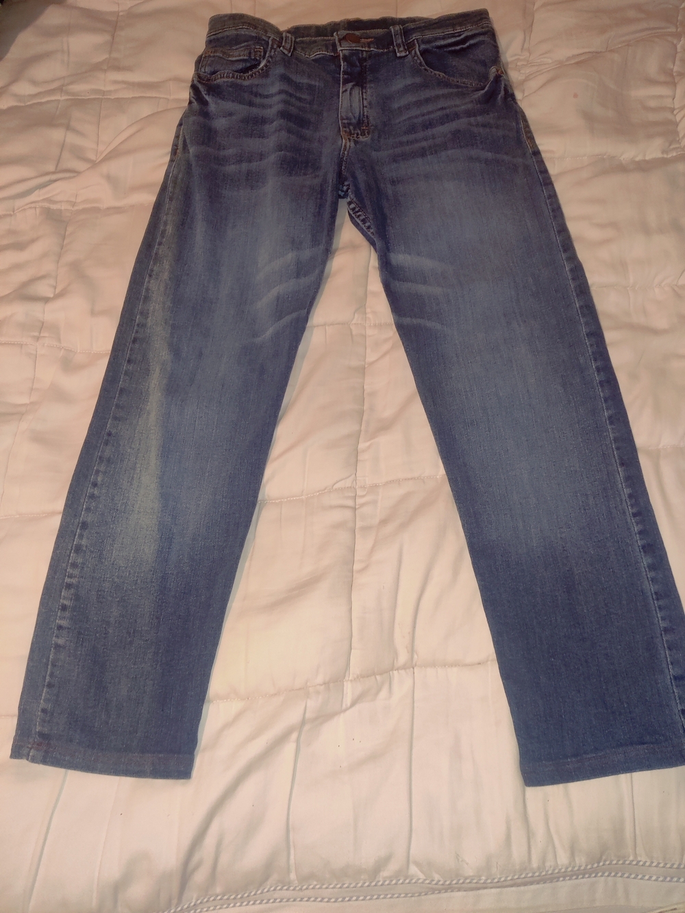 Wrangler Boys Straight Leg Jeans Size 14 Regular Medium Wash Adjustable Waist